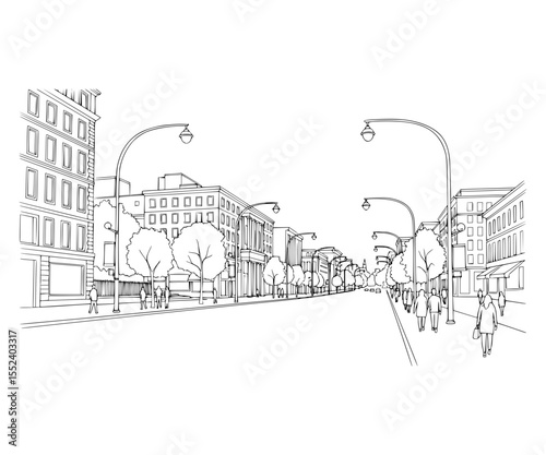 Line Art of Avenue des Champs, Montreal