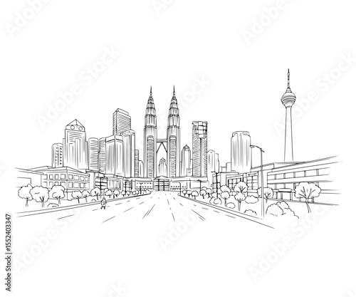 Line Art of Bukit Bintang, Kuala Lumpur