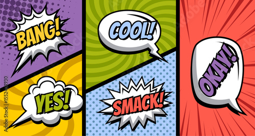 Comic Book Sound Effects and Speech Bubbles