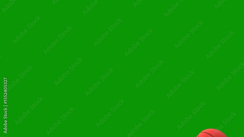 A green screen with white background and bunch of red basketball balls flying in the air on floating animated chromakey background creative layers expression cartoonish design gesture