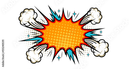 Comic Book Explosion Burst with cloud