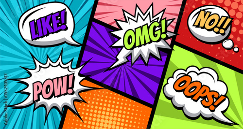 Comic Book Sound Effects and Speech Bubbles