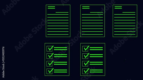 Document management checking concept, Business performance checklist, Business evaluation and project approval.
