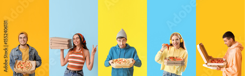 Set of people with tasty pi...