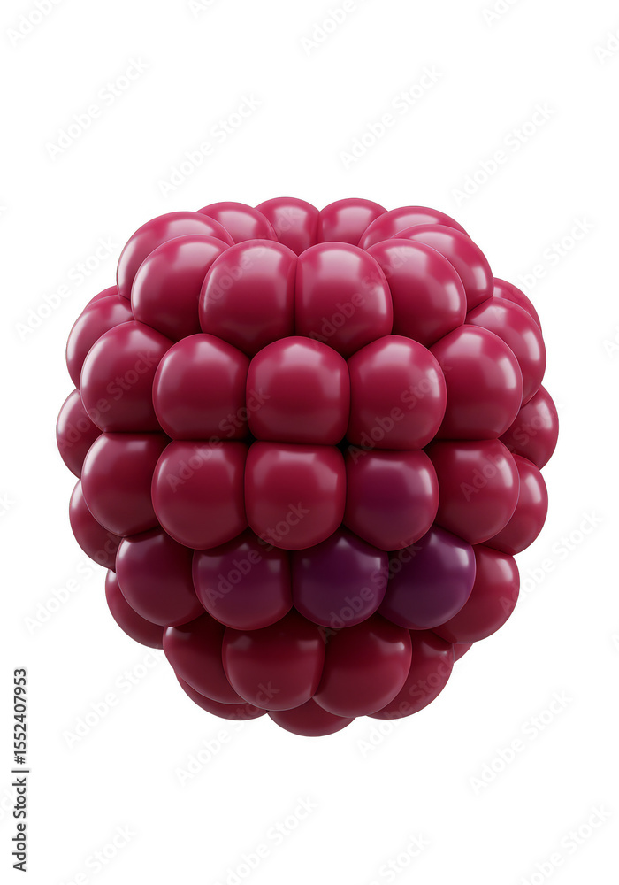 Abstract Raspberry Spheres in Transparent Background Isolated 3D Render Abstract Raspberry Spheres in Transparent Background Isolated 3D Render