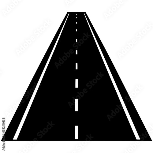 asphalt road isolated on white