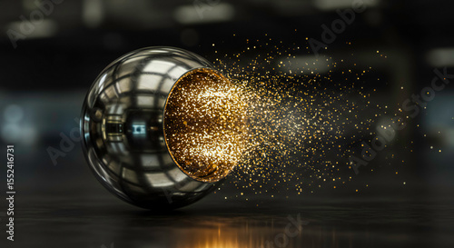 Wallpaper Mural AI-Driven Metallic Sphere Diffusion Animation Torontodigital.ca