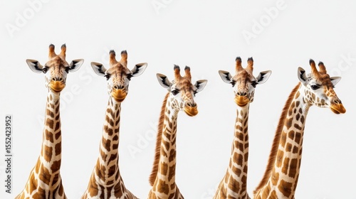 Giraffes standing side by side open savannah wildlife photography natural habitat eye-level perspective group dynamics in nature photo