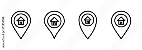 Address icon logo design. home location sign and symbol. pinpoint