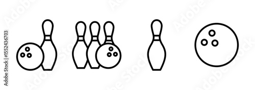 Bowling icon logo design. bowling ball and pin sign and symbol.