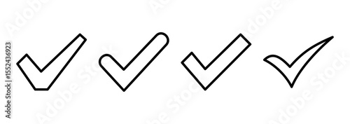 Check mark icon logo design. Tick mark sign and symbol