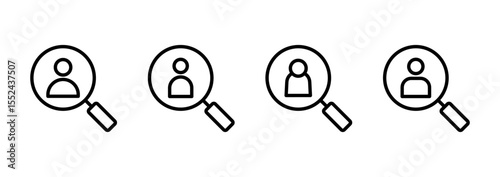 Hiring icon logo design. Search job vacancy sign and symbol. Human resources concept. Recruitment