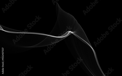 Dark abstract background with a glowing abstract waves