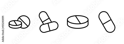 Pills icon logo design. capsule icon. Drug sign and symbol