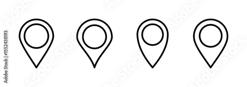Pin icon logo design. Location sign and symbol. destination icon. map pin