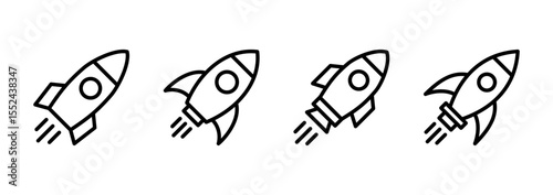 Rocket icon logo design. Startup sign and symbol. rocket launcher icon