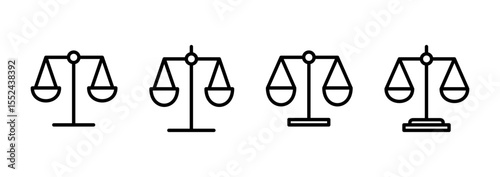 Scales icon logo design. Law scale icon. Justice sign and symbol