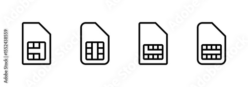 Sim card icon logo design. dual sim card sign and symbol