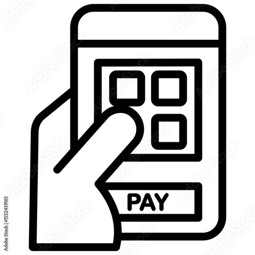 qr code payments line icon