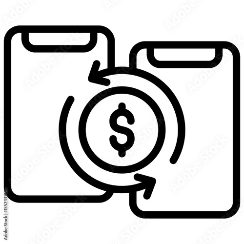 peer-to-peer payments  line icon