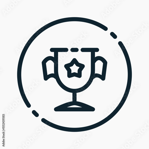 Award Trophy Icon in line style. Perfect for apps, websites, UI UX, presentations, or infographics. Editable illustration file with clean design and modern design.