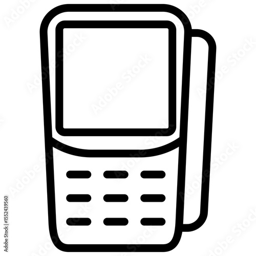 mobile pos terminals line icon