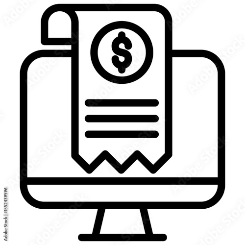 digital receipts line icon