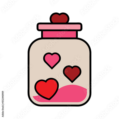 Jar of hearts love potion illustration for valentine s day