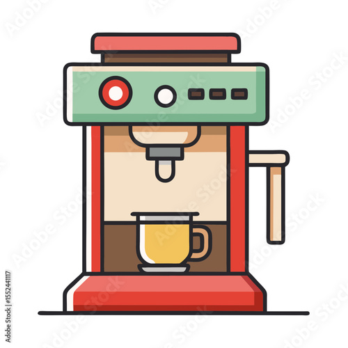 Modern coffee machine brewing a fresh cup of coffee