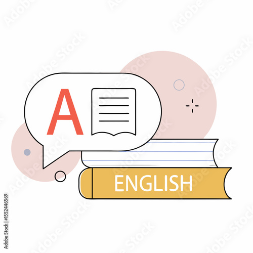 Learning english through books and communication with a large letter a