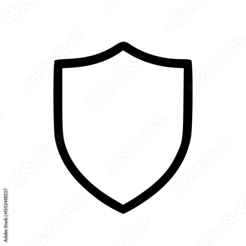 Simple Outline Security Shield Guard Defense Protection Element Icon Symbol