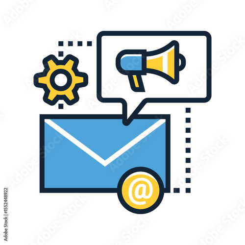 Email Marketing Icon – Minimalist Vector Symbol for Campaigns, Newsletters, Promotions, and Digital Communication

