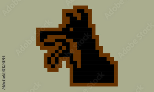 Doberman dot illustration1 -pixel art-