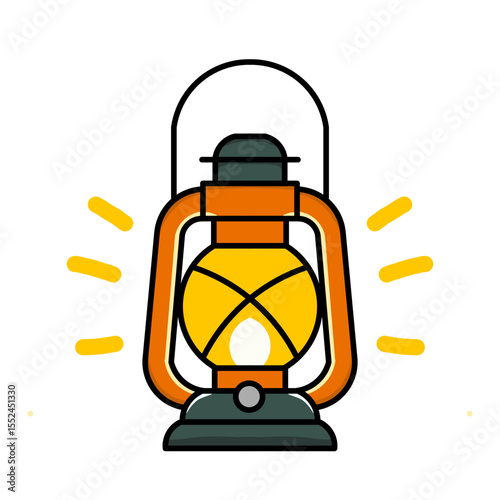 glowing lantern light vector design illustration, lantern light icon, lantern light logo, good as sticker.