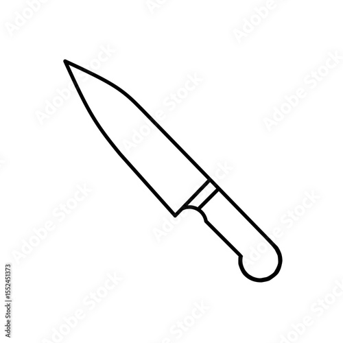 Kitchen knife sketch vector design illustration, kitchen knife icon, kitchen knife logo, detail sketch.