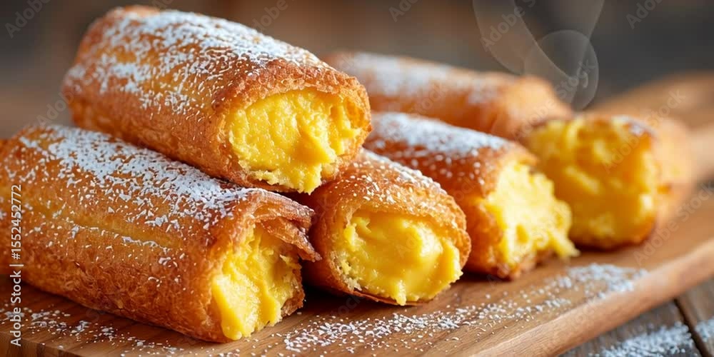 Bocaditos de Hojaldre Rellenos de Dulce de Boniato y Azahar generativa IA