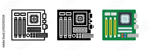 motherboard icon set. for mobile concept and web design on white background. vector illustration