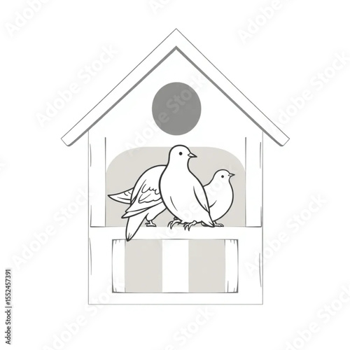 A white dovecote housing peaceful doves