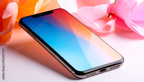 smart phone with colorful application icons