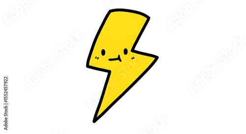 Yellow lightning bolt character graphic with a clean background