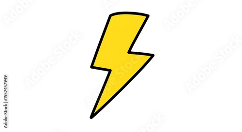 Yellow lightning bolt symbol energetic graphic power electricity strike