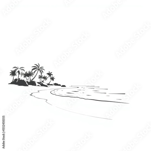 A tropical beach with crystal clear waters