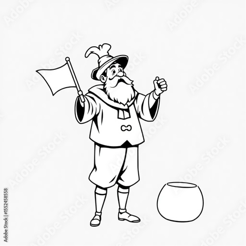 A town crier announcing important news