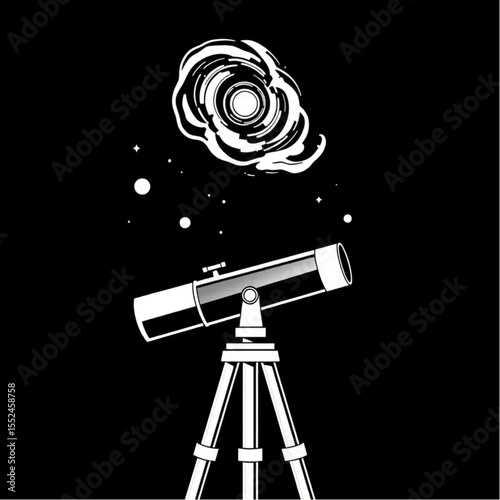 A telescope pointed toward distant galaxies and ne...