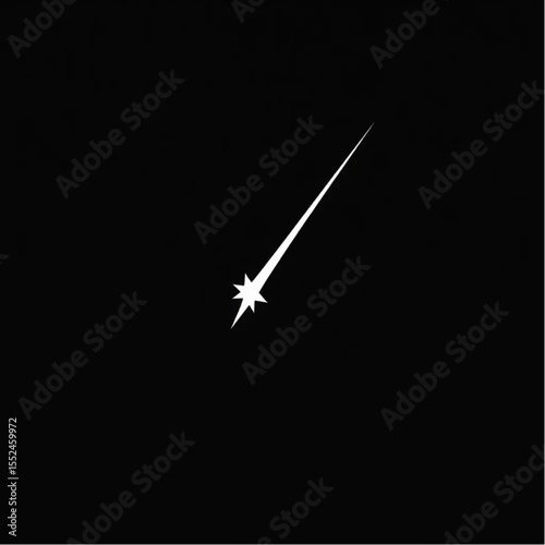 A shooting star streaking across the midnight sky