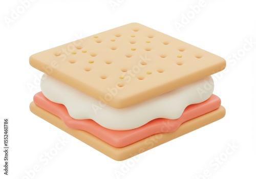 3d render of a delicious s mores sandwich