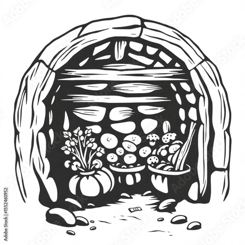 A root cellar keeping vegetables fresh and cool