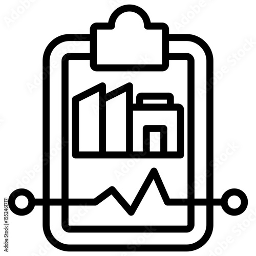 Icon of building industry and performance data, making them ideal for representing operational or business performance analysis and monitoring.