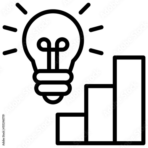 An idea or innovation icon with growth or improvement can drive growth, improve performance, or generate progress.