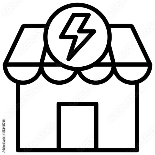 Entity icon or product or service related to electricity energy, or electricity company, electrical installation contractor application to manage electricity bills
